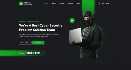 Free Ethical Hacking WordPress Theme
