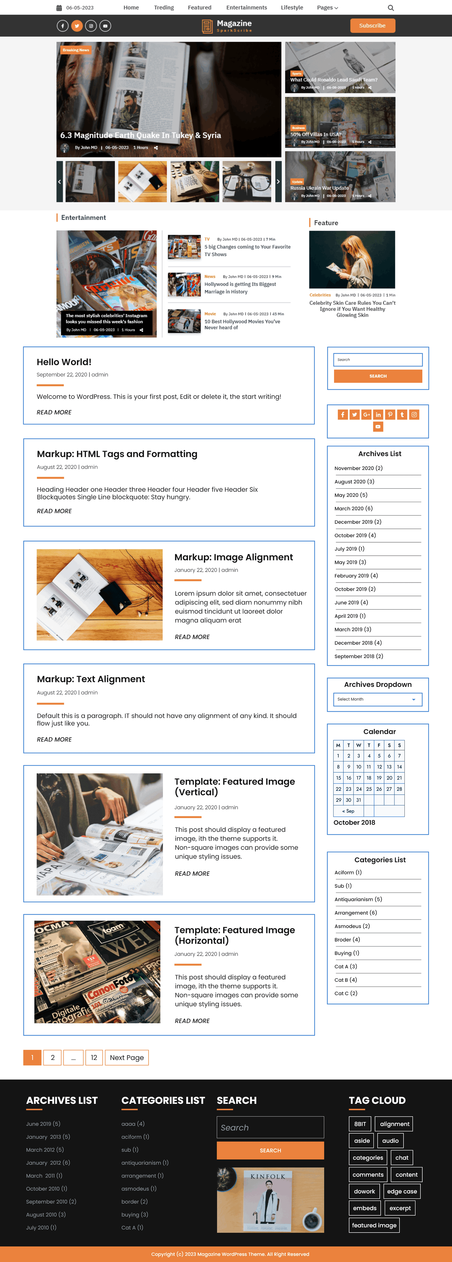 Free Magazine Wordpress Theme