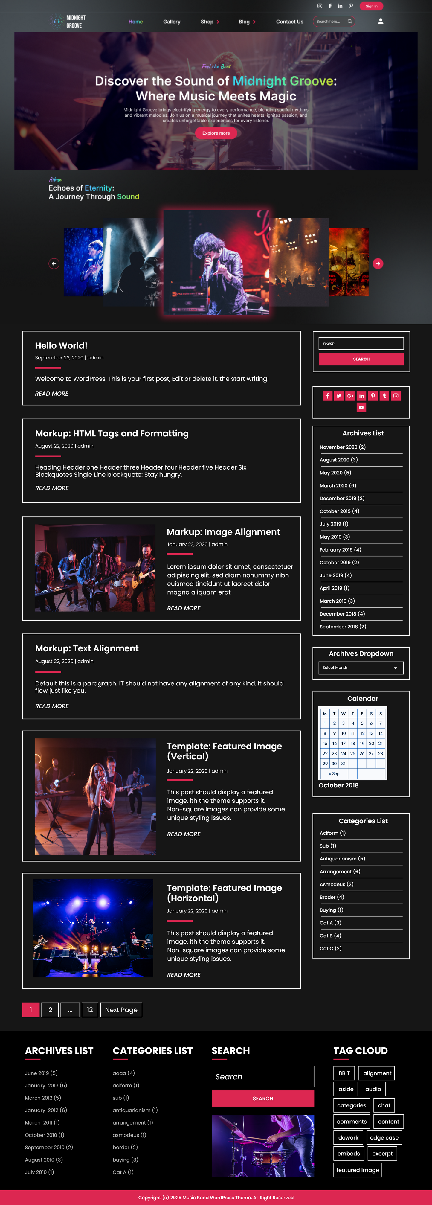 Free Live Music WordPress Theme