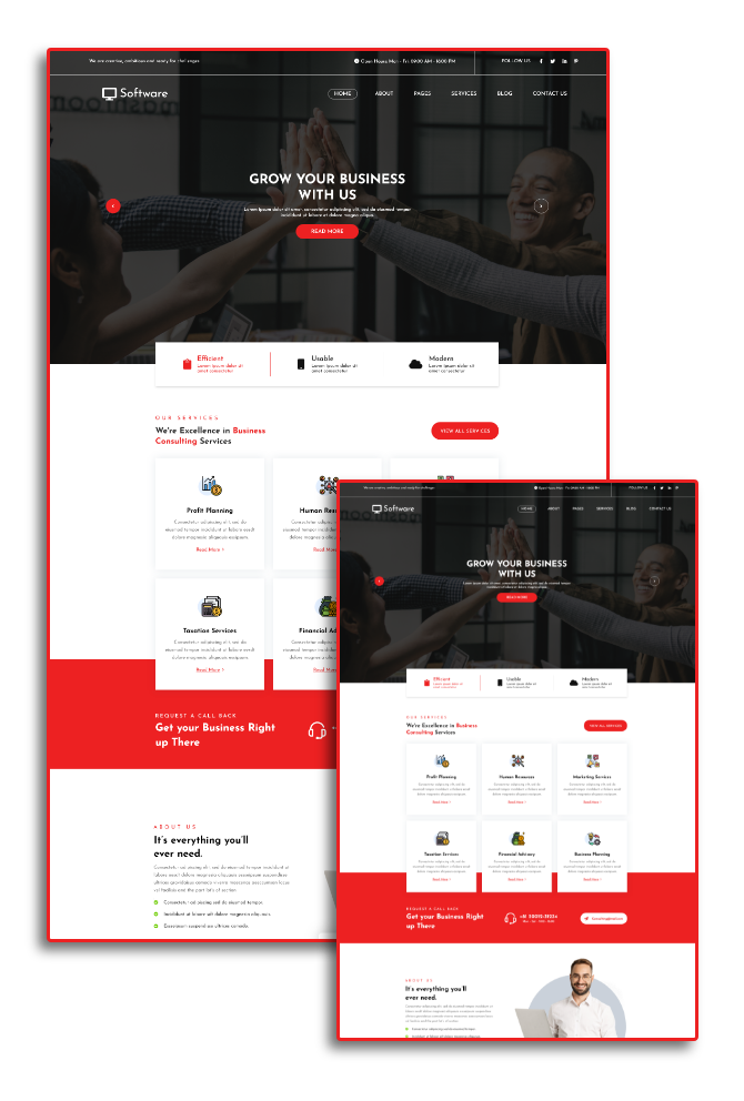 Free Software company WordPress Theme