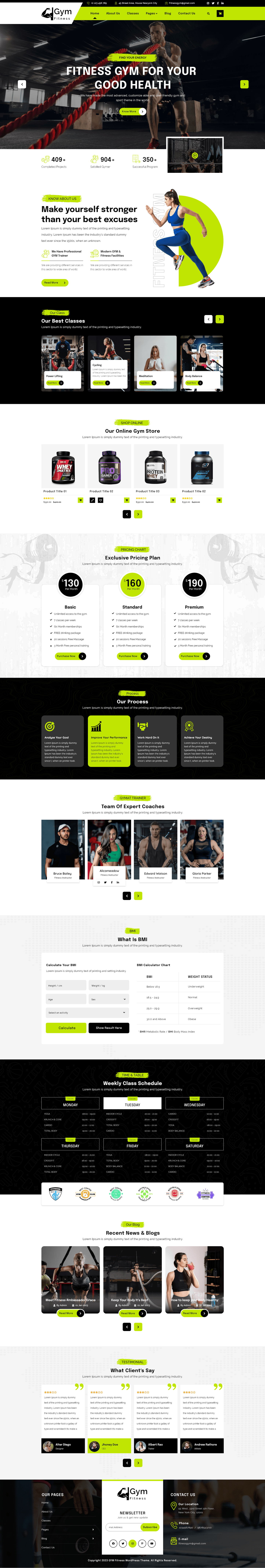 Premium Fitness WordPress Theme