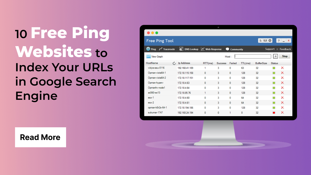 Ping Search 10 Free Ping Websites to Index Your URLs in Google Search Engine