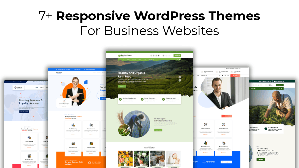 Wordpress Layout Examples 7+ Responsive WordPress Themes For Business Websites