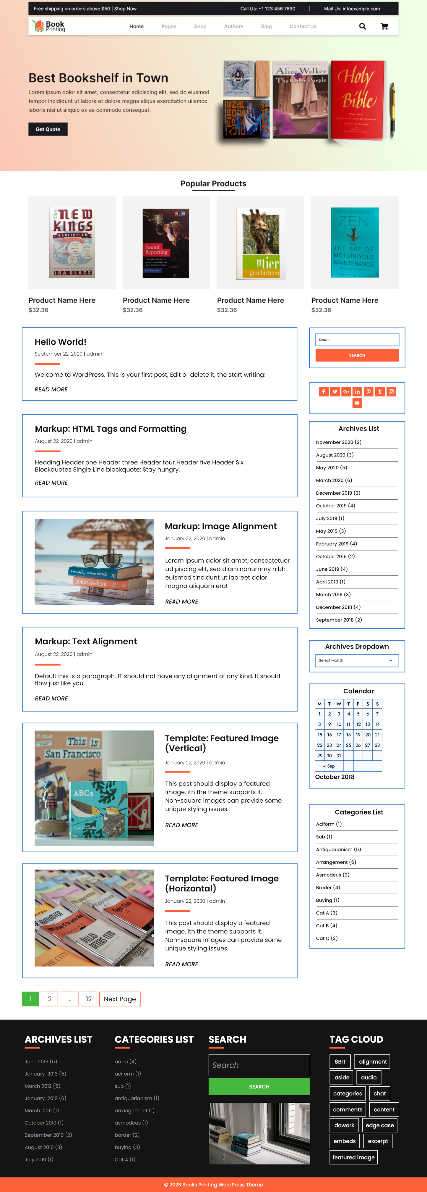 Book Printing Free Theme