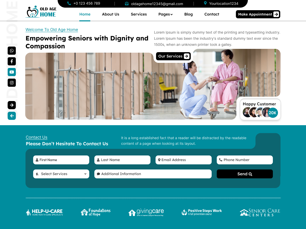 Free Senior Care WordPress Theme