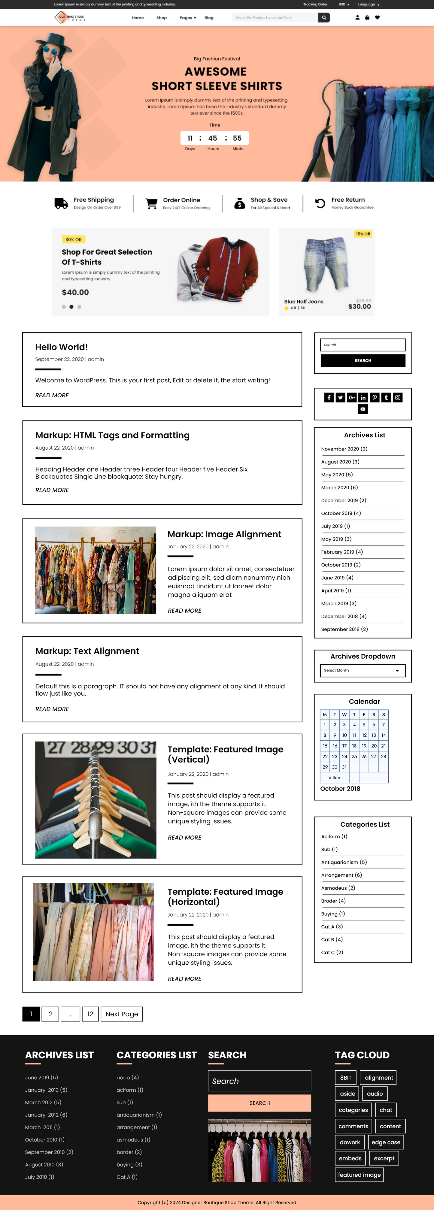Free Boutique WordPress Theme
