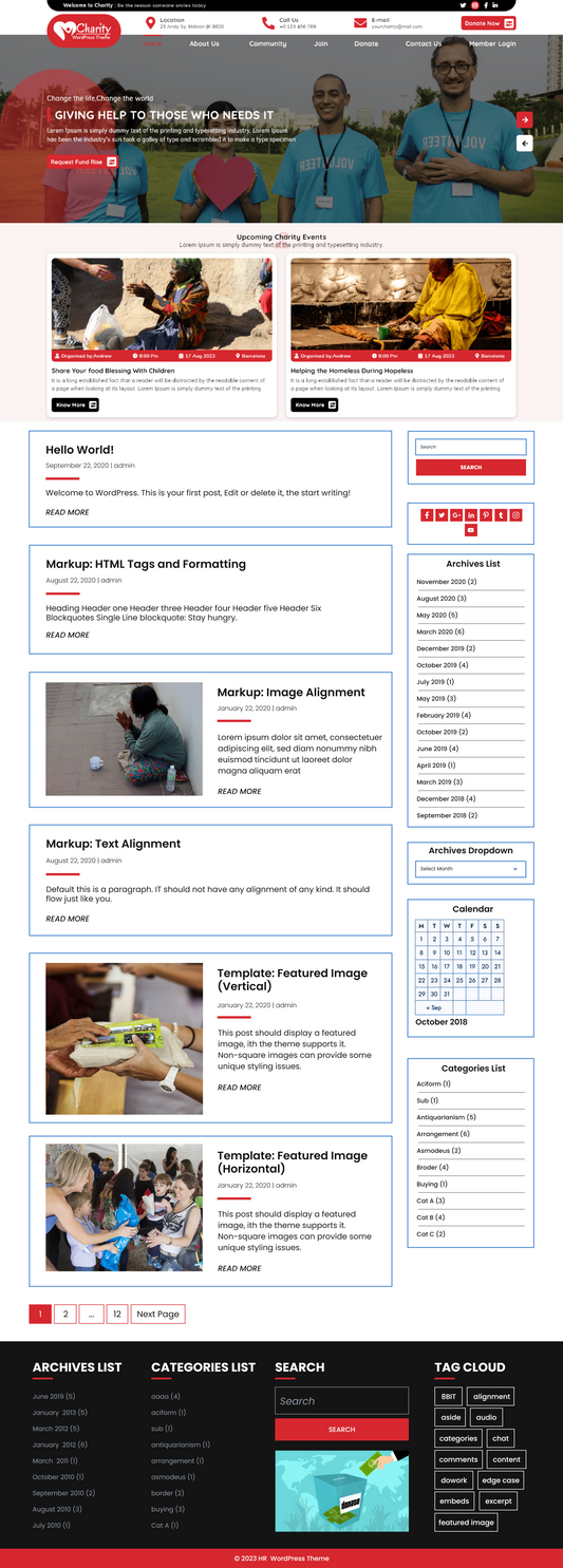 Free Charitable Wordpress Theme