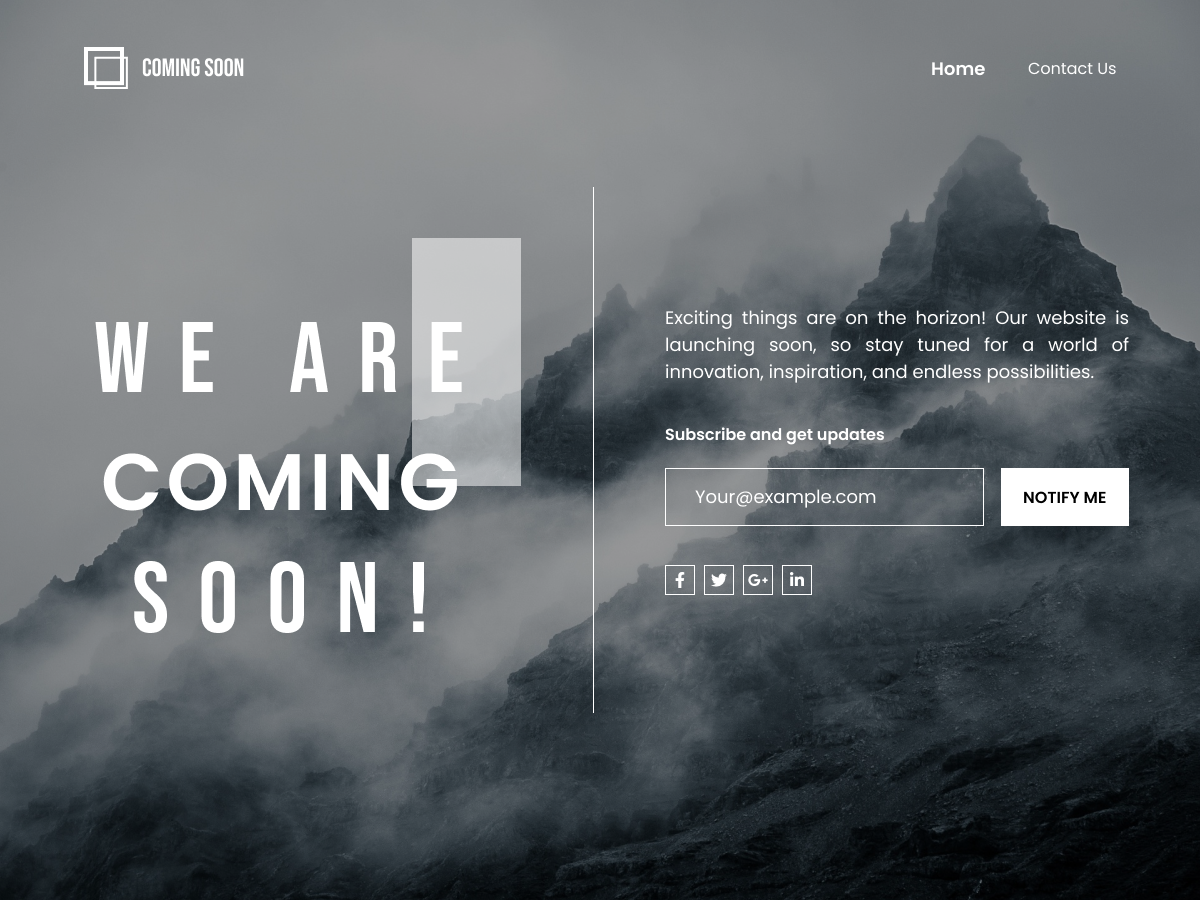 Free Coming Soon WordPress Theme