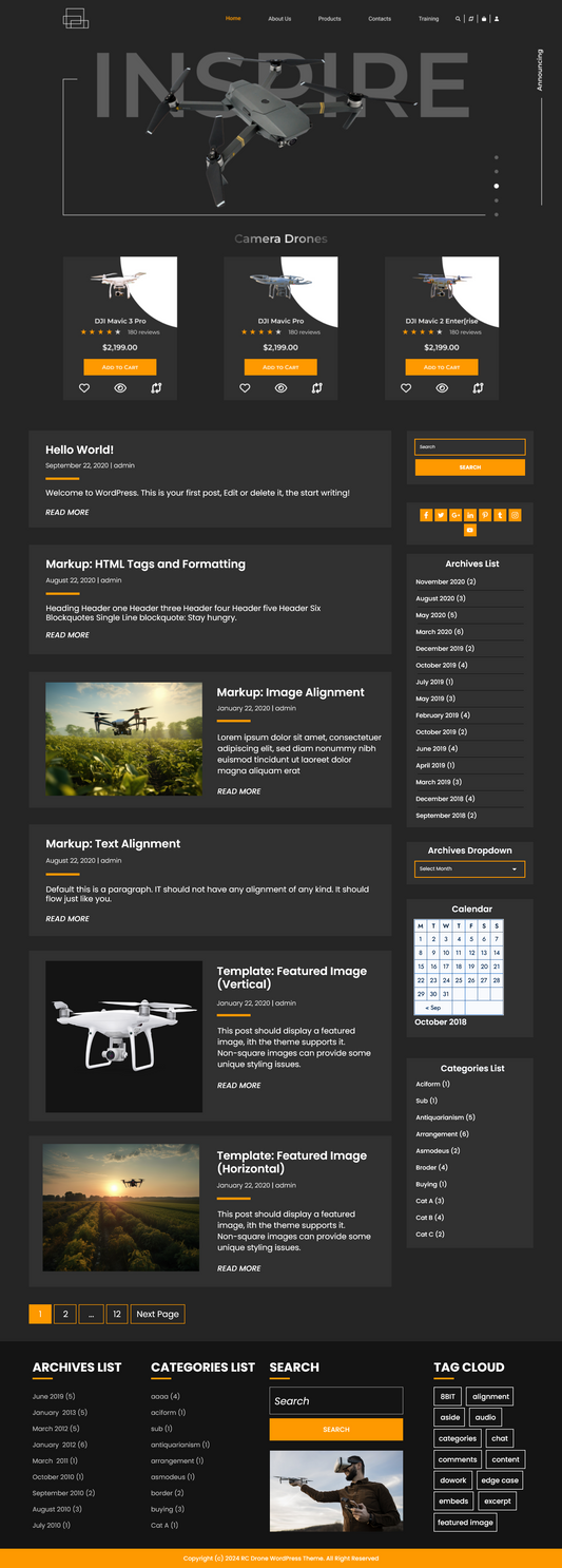 Free Drone Wordpress Theme