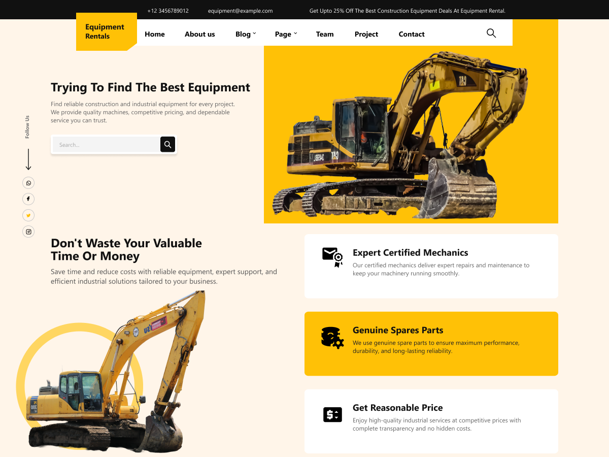 Free Equipment Rental WordPress Theme Icon