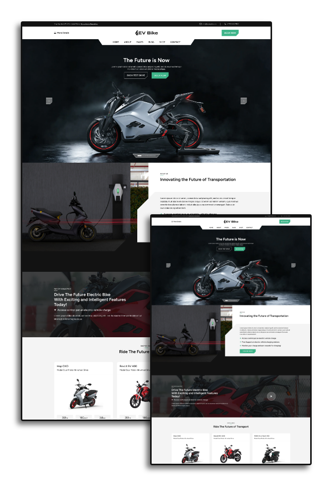 Free EV Bike WordPress Theme