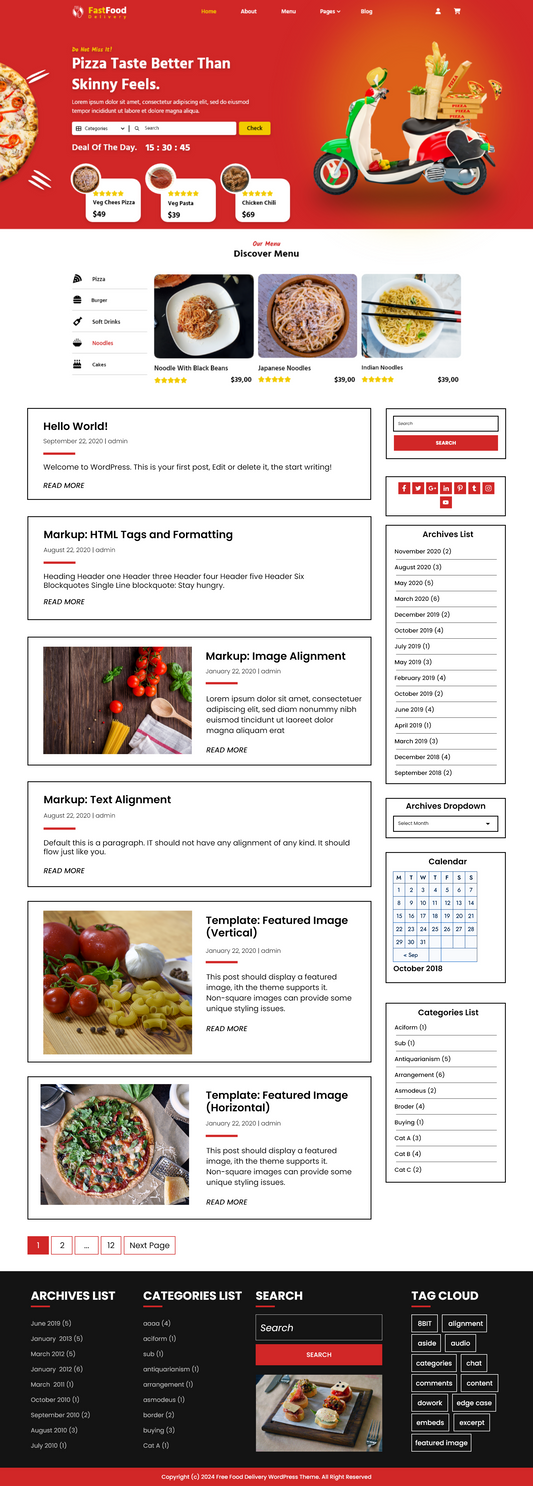 Free Food Delivery WordPress Theme