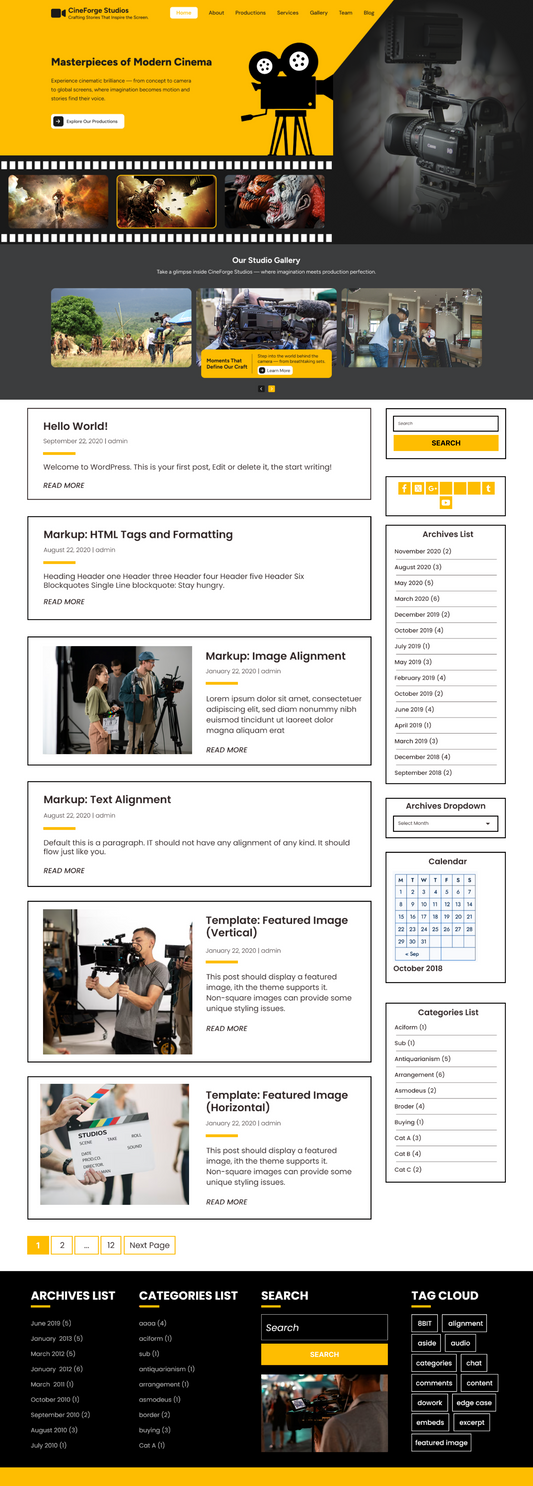 Free Film Production WordPress Theme