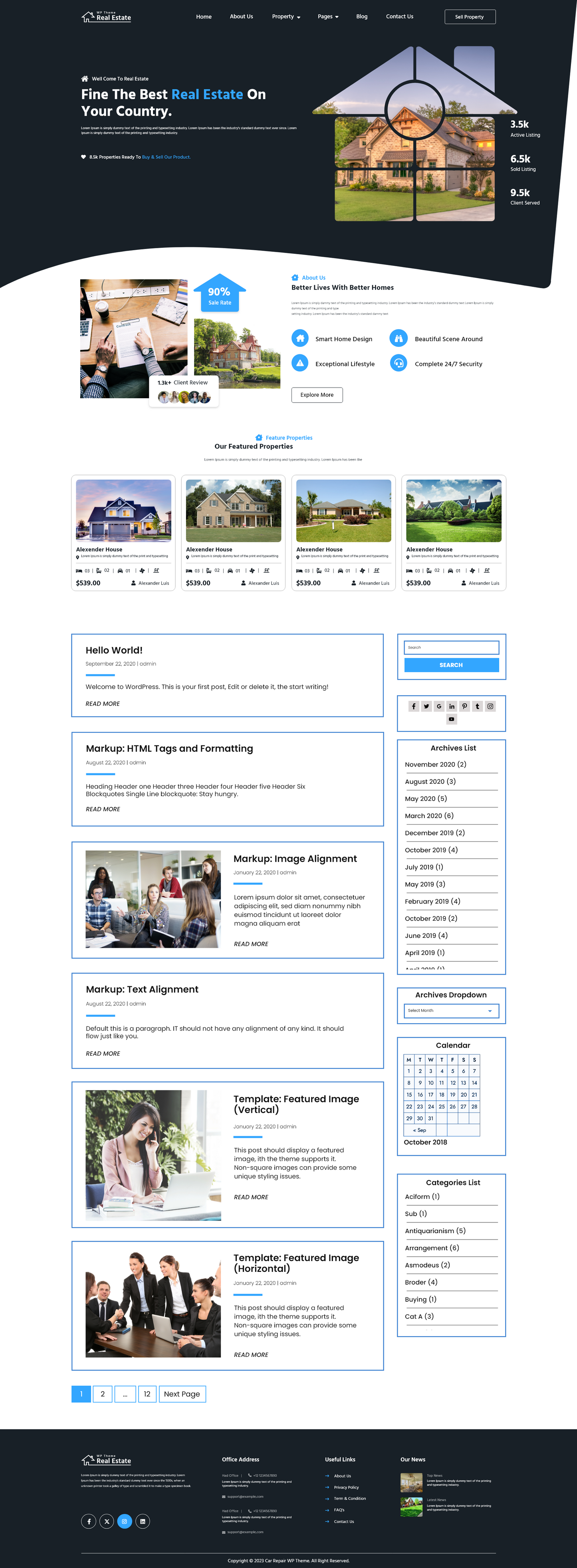 Free Real Estate Wordpress Theme