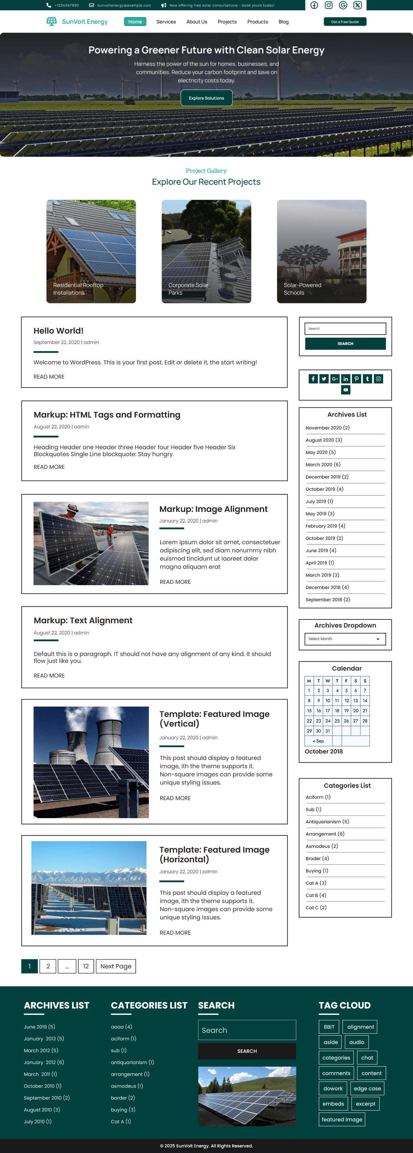 Free Renewable Energy WordPress Theme