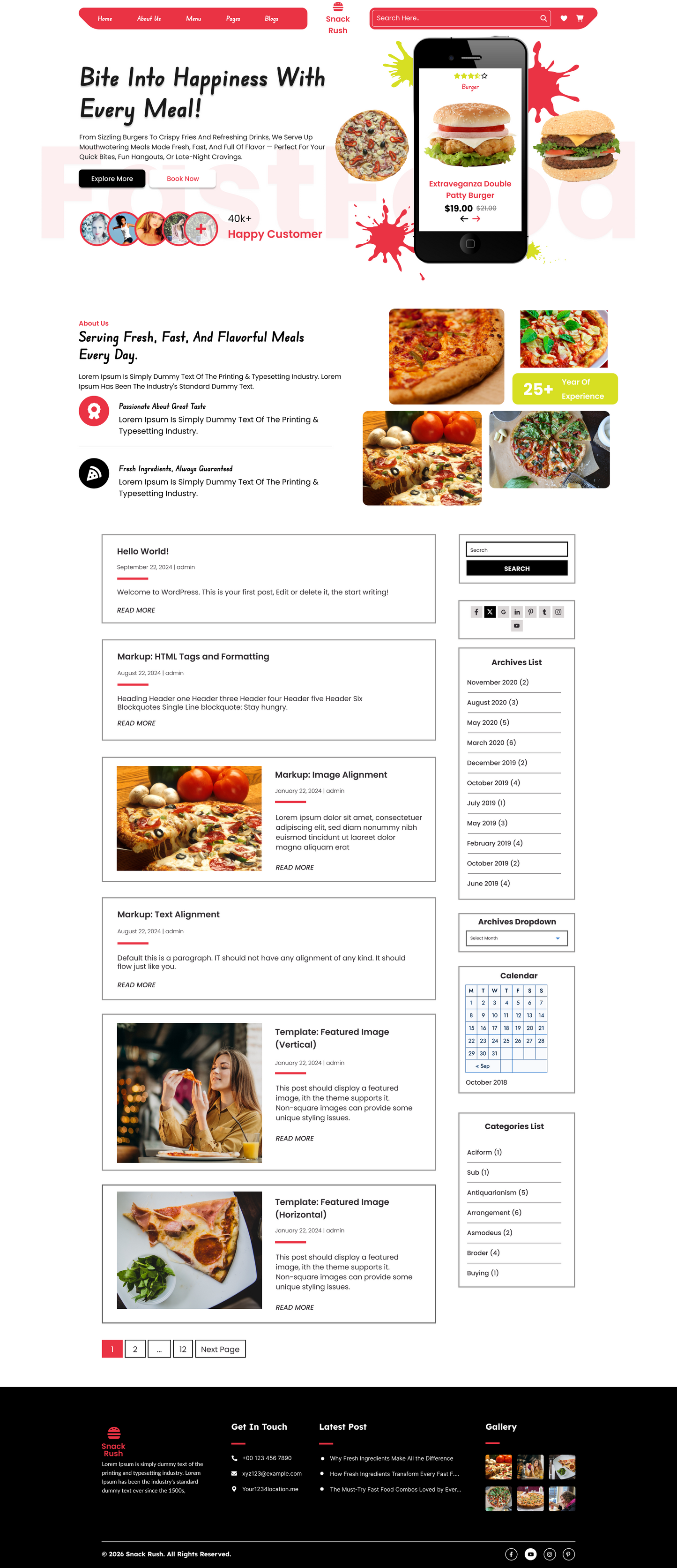 Free Restaurant WordPress Theme