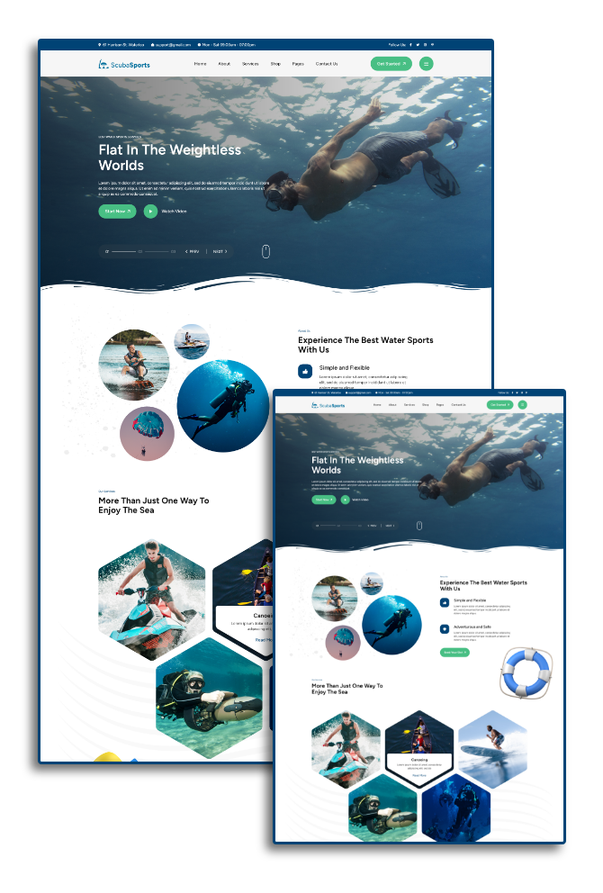 Free Water Sport WordPress Theme