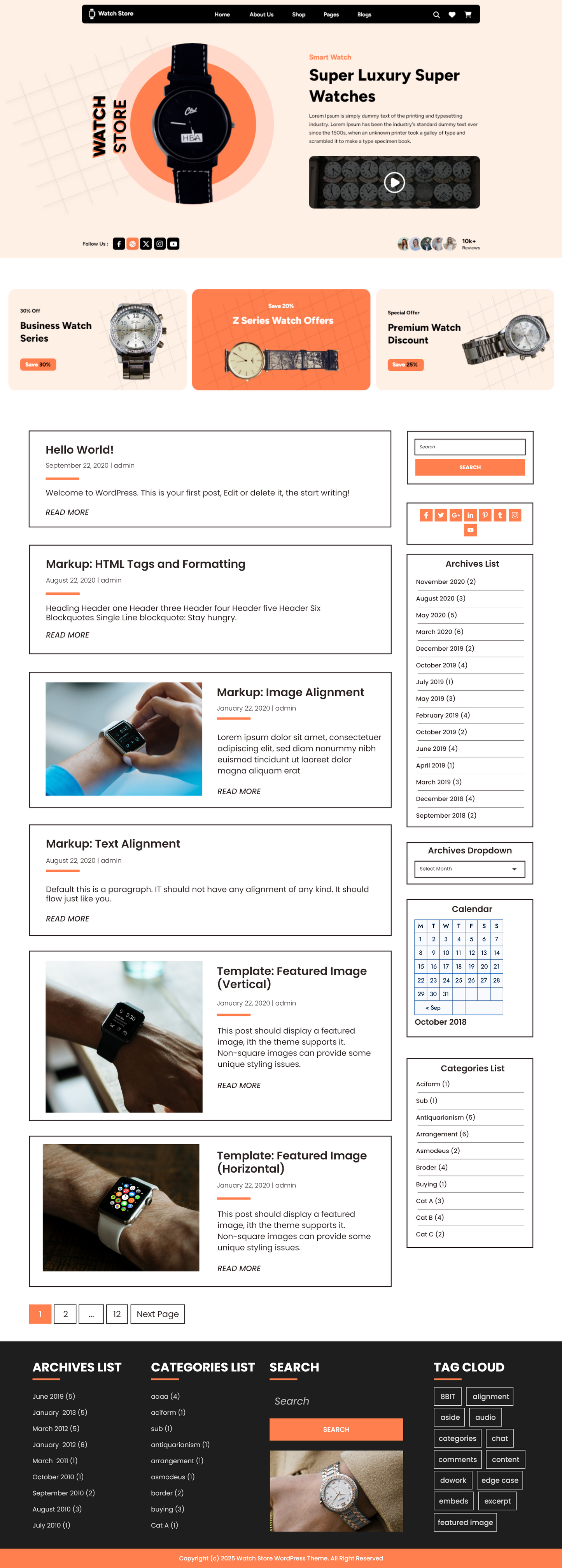 Free Watch Store WordPress Theme 
