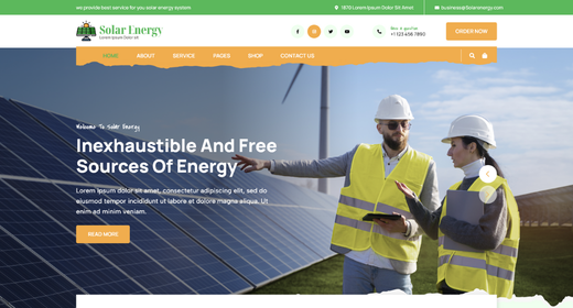 Solar Panel WordPress Theme