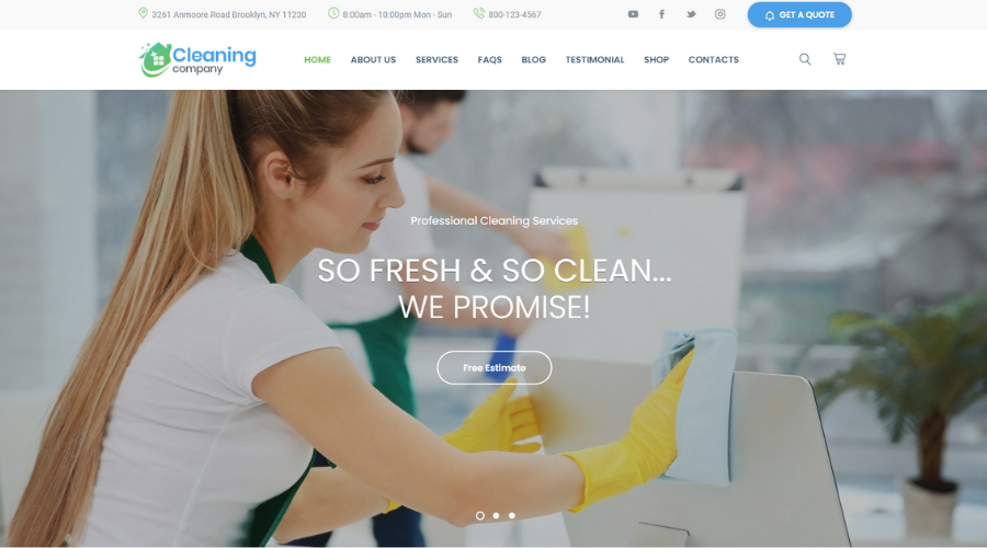 cleaning company wordpress theme
