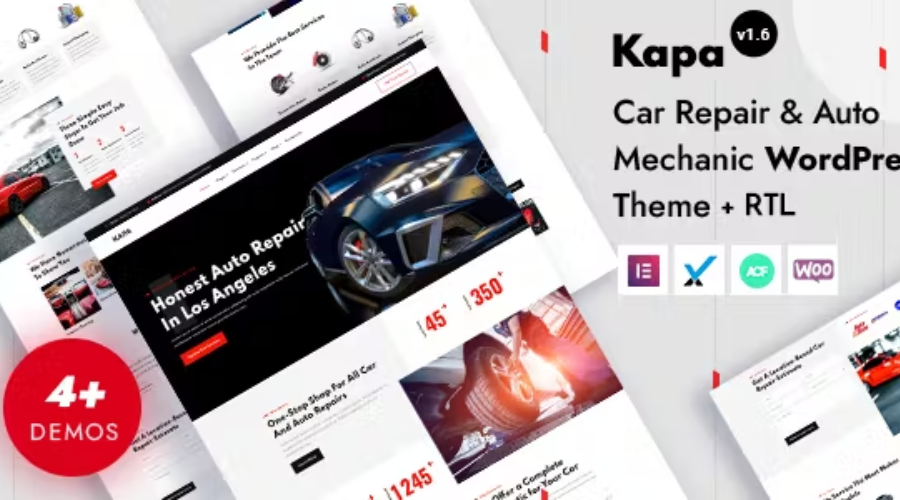 kapa auto repair shop website templates